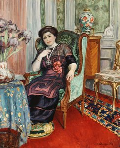 Una donna seduta su una sedia, 1911 da Henri Lebasque