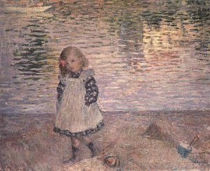 Giovane ragazza sulla spiaggia da Henri Lebasque