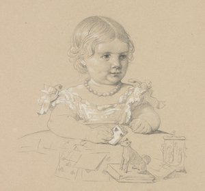Ritratto di un bambino, 1800s da Henri Lehmann
