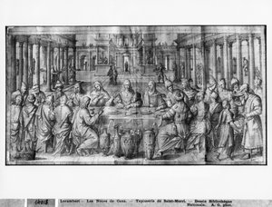Vita di Cristo, Matrimonio a Cana, studio preparatorio per il cartone della tappezzeria per la Chiesa di Saint-Merri a Parigi da Henri Lerambert