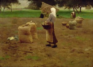 Raccolta delle patate da Henri Lerolle