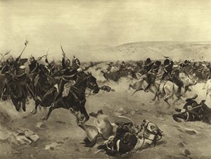 La carica della Brigata Pesante, Battaglia di Balaclava, 1854 da Henri Louis Dupray