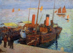 Barche nella baia di St. Malo, c.1910 da Henri Martin