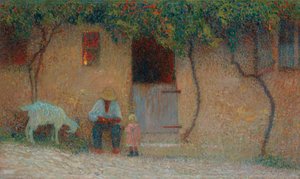 Contadino fuori dalla sua casa a Labastide-du-Vert; Paysan Devant sa Maison a Labastide-du-Vert, c.1910 da Henri Martin