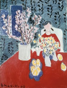 Rami di prugno su sfondo verde da Henri Matisse