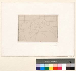Figura con la testa appoggiata sul braccio sinistro