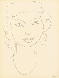 Testa, capelli ricci (pastello su carta) da Henri Matisse