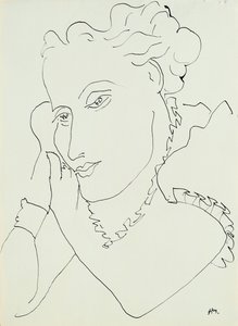 Testa di donna, mani contro la guancia da Henri Matisse