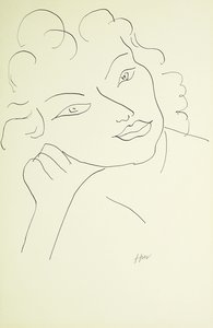 Testa di giovane donna (penna e inchiostro nero su carta) da Henri Matisse