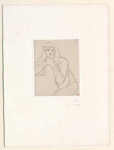 Giovane donna, con le mani giunte sullo schienale di un mobile da Henri Matisse