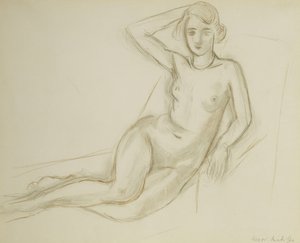 Nudo seduto su una sedia reclinabile; Nu Assis sur une Chaise Longue