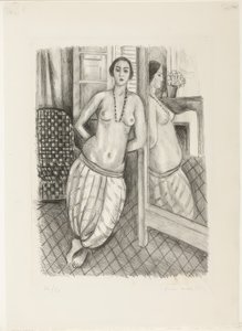 Odalisca in pantaloni a righe, riflessa nello specchio da Henri Matisse
