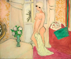 Nudo rosa o Giovane ragazza con vaso di fiori, 1920 circa (olio su tela) da Henri Matisse