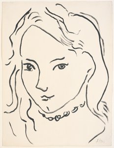Ritratto di Marguerite, 1906-1907 circa (pennello e inchiostro di china su carta) da Henri Matisse