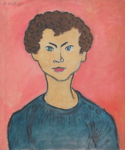 Ritratto con capelli ricci, maglione blu marino da Henri Matisse