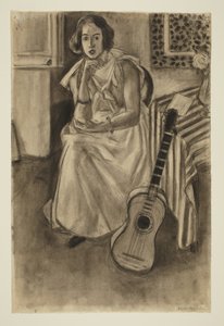 Modello seduto con chitarra da Henri Matisse