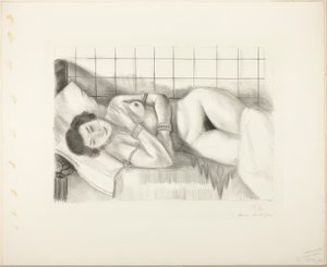 Dormire nuda, con le ginocchia coperte da uno scialle da Henri Matisse