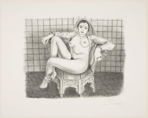Giovane indù, seduto nudo su una sedia da Henri Matisse