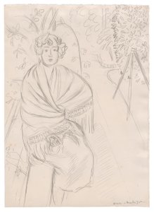 Donna con scialle, in un giardino da Henri Matisse