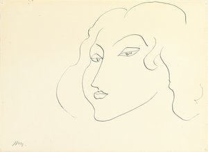 Testa di donna (penna e inchiostro su carta) da Henri Matisse