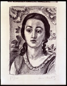 Giovane ragazza con riccioli castani da Henri Matisse