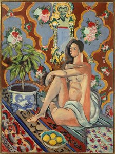 figura decorativa su sfondo ornamentale 1925 (olio su tela) da Henri Matisse