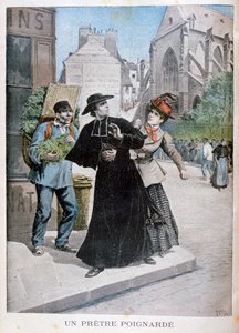 Un prete cattolico viene accoltellato da una donna per strada, Francia, 1897