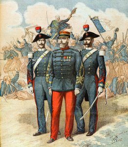Il capitano Romani tra due gendarmi italiani