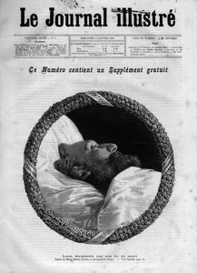 Morte di Léon Gambetta (1838-1882) politico francese - Léon Gambetta sul letto di morte in 