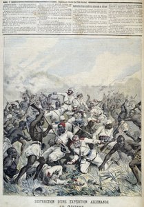 Distruzione di una spedizione tedesca in Africa - in "Le Petit Journal" del 03/10/1891 da Henri Meyer