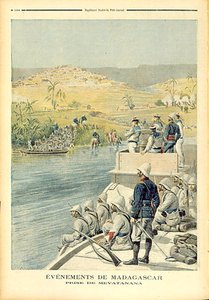 Eventi in Madagascar: La cattura di Mevatanana, illustrazione da Le Petit Journal, 30 giugno 1895