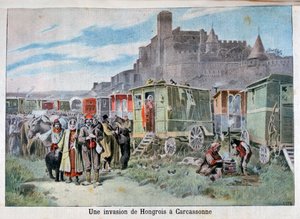 Zingari ungheresi fuori Carcassonne, Francia, 1898 da Henri Meyer