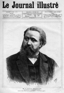 Ritratto di Desire Magloire Bourneville (1840-1909), neurologo francese - Copertina di "Le journal illustrious" del 1883 - Disegno di Henri Meyer (1844-1899) da Henri Meyer