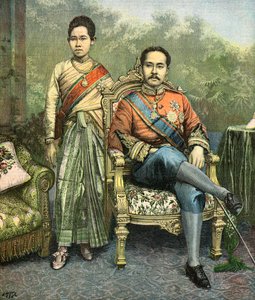 Ritratto del re Rama 5 e della regina Savang Vadhana