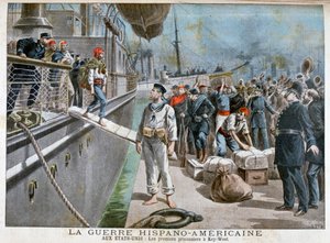 Prigionieri spagnoli che arrivano a Key-West, Guerra ispano-americana, 1898