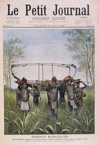 La missione Marchand che viaggia dal Congo al Nilo, da Le Petit Journal, 28 maggio 1899 da Henri Meyer
