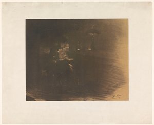 Stanza buia con una donna che legge da Henri Patrice Dillon (signed by artist)