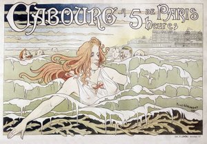 Cabourg a 5 ore da Parigi - Poster pubblicitario di Privat Livemont da Henri Henri Antoine Théodore Livemont