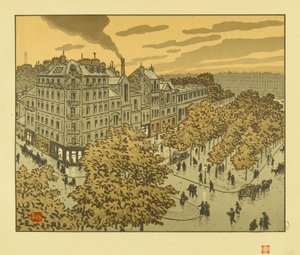 Dal boulevard de Clichy [Le trentasei vedute della Torre Eiffel] da Henri Rivière