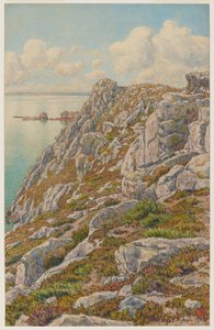 Klippen der Île Vierge. Bucht von Douarnenez. Morgat