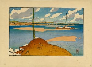 La Balise Chéruette a Bassa Marea (Saint-Briac) da Henri Rivière