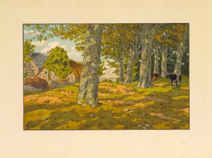 Il Bosco di faggi a Kerzadern da Henri Rivière