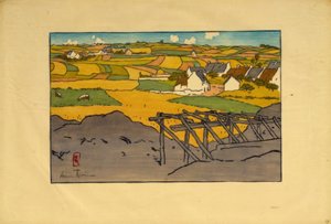 Il Villaggio di La Chapelle visto dai Tertres (Saint-Briac) da Henri Rivière