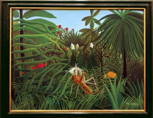Cavallo attaccato da un giaguaro da Henri Rousseau