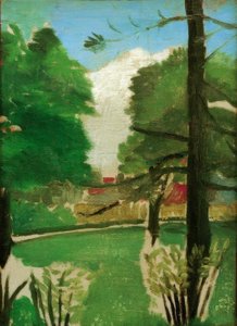 Schizzo, vista del parco Montsouris da Henri Rousseau