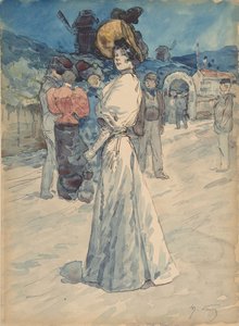Una parigina fuori dal Moulin de la Galette, ca. 1880-1907