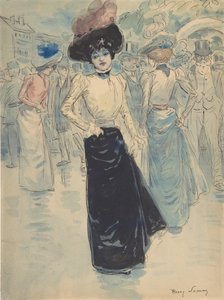 Una parigina in una strada affollata da Henri Somm