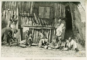 Fabbri abissini. Incisione di Thiriat, da una fotografia, per illustrare il racconto Viaggio nel Choa (Abissinia meridionale) da Henri Thiriat