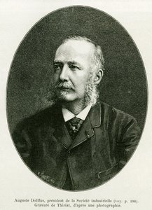 Auguste Dollfus, Presidente della Compagnia Industriale Dollfus Mieg. Incisione di Thiriat per illustrare la storia 
