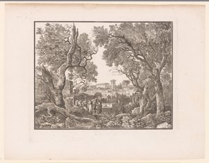 Paesaggio con una città sullo sfondo da Henri Thomann